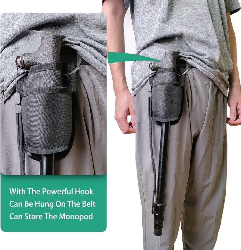 Rigych Monopod Handle Adapter Set Walking Stick Cane Handle with Monopod Waist Bag for Trekking Hiking Climbing Photography - Image 5